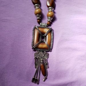 HEAVY Tribal Inspired Wood Necklace